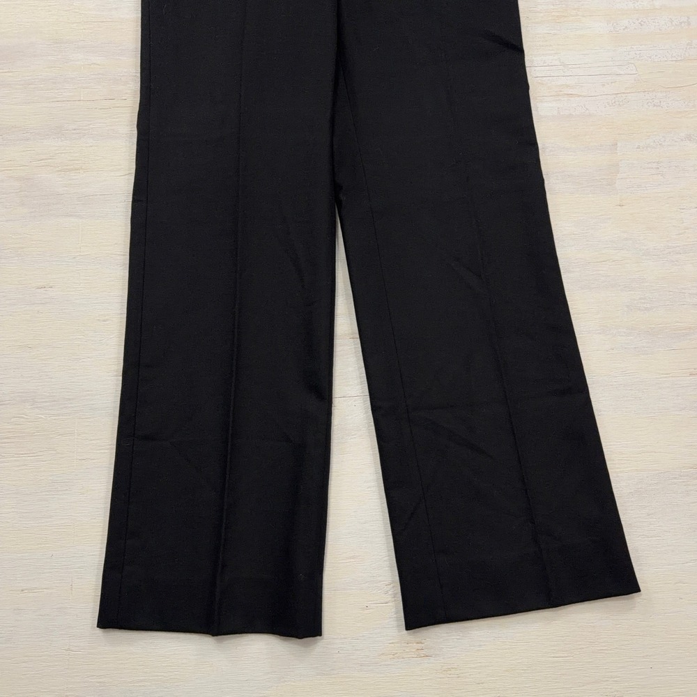 Luciano Barbera Trousers 40 Wool Blend Wide Leg Flat Front Black Womens - Picture 2 of 9
